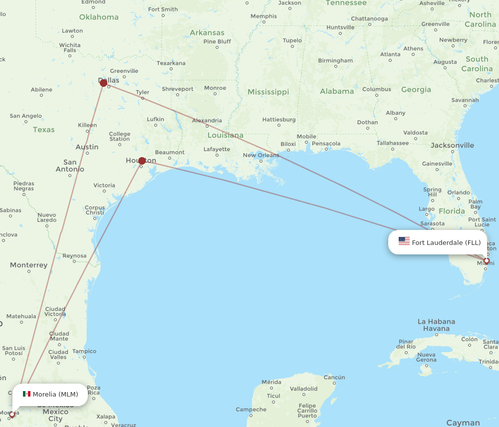MLM-FLL flight routes