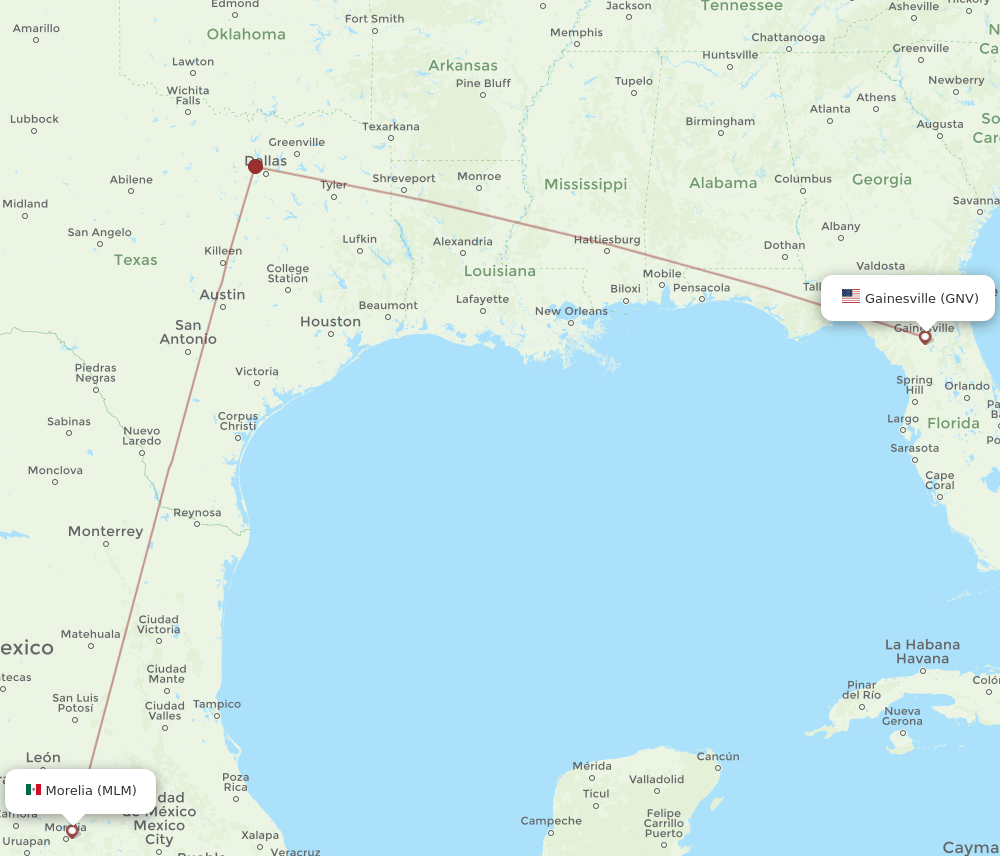 MLM-GNV flight routes