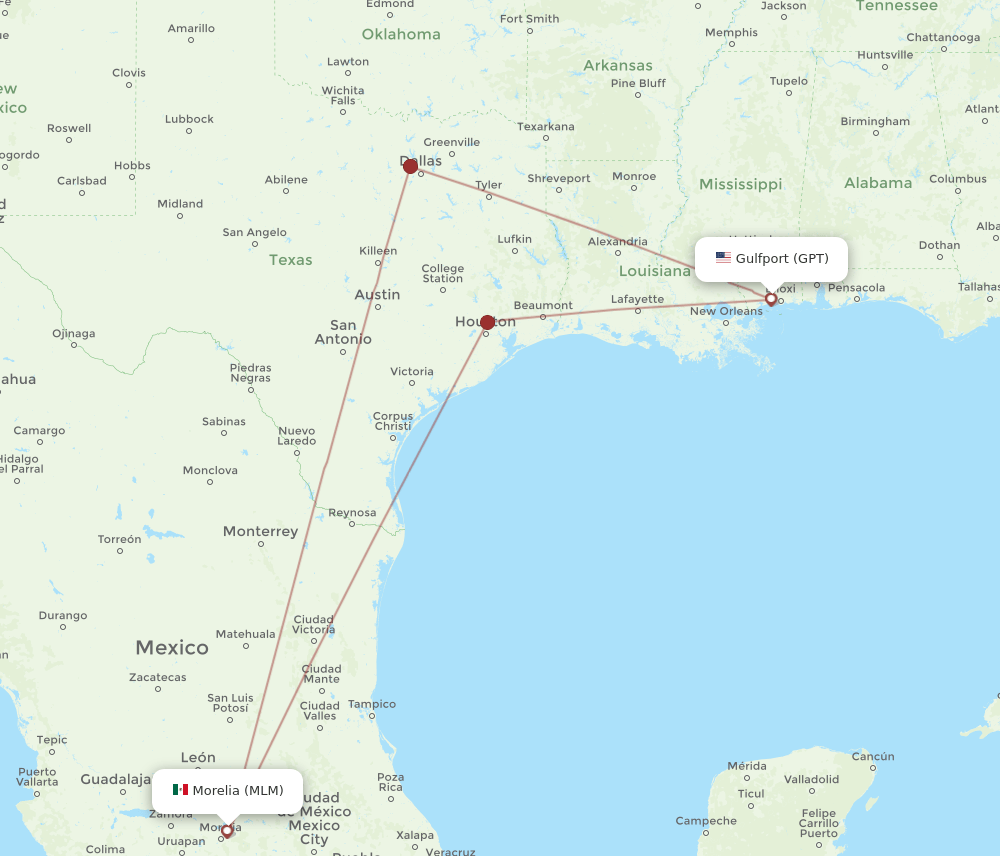 MLM-GPT flight routes