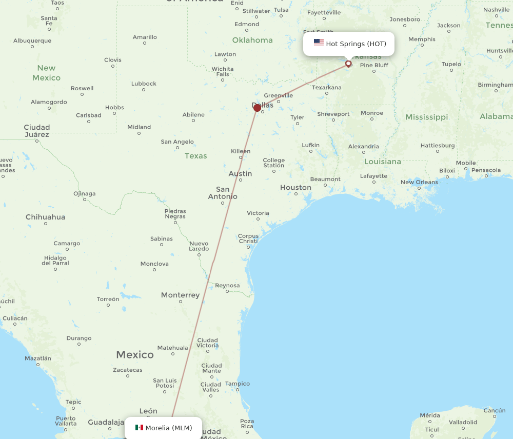 MLM-HOT flight routes