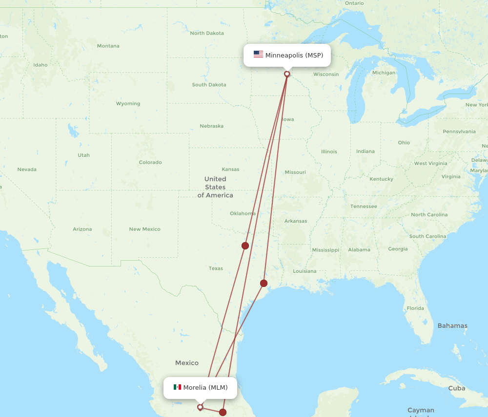 MLM-MSP flight routes