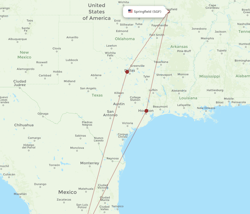 MLM-SGF flight routes