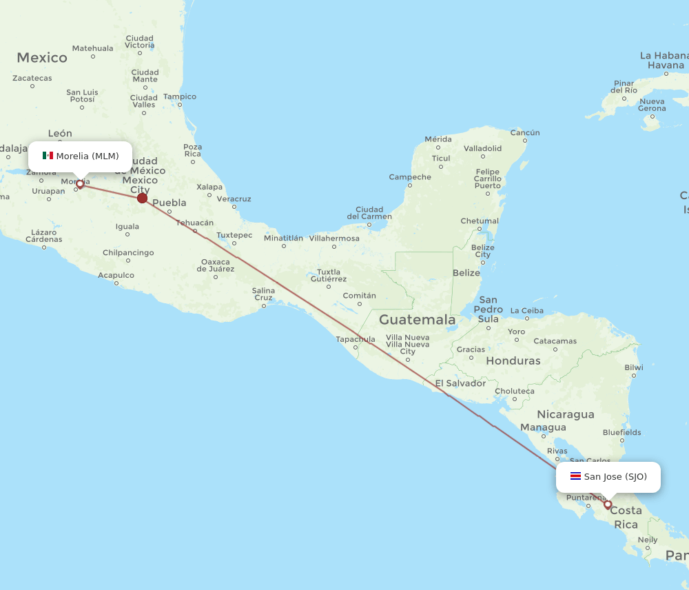 MLM-SJO flight routes
