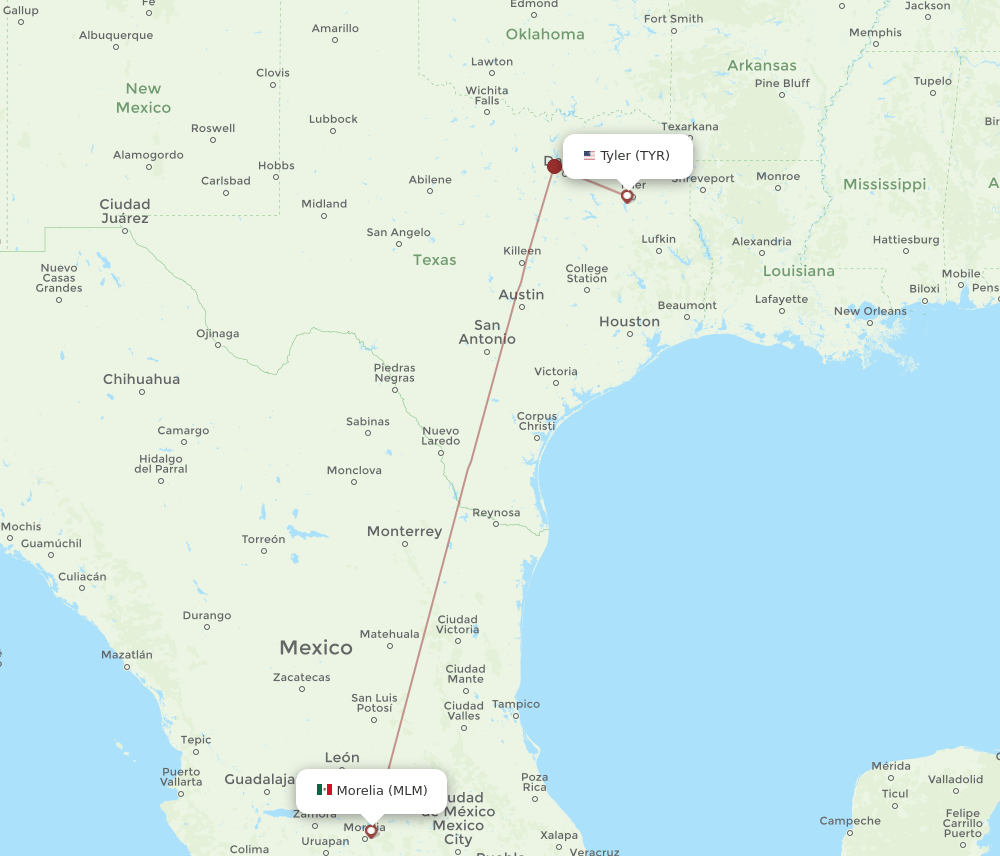 MLM-TYR flight routes
