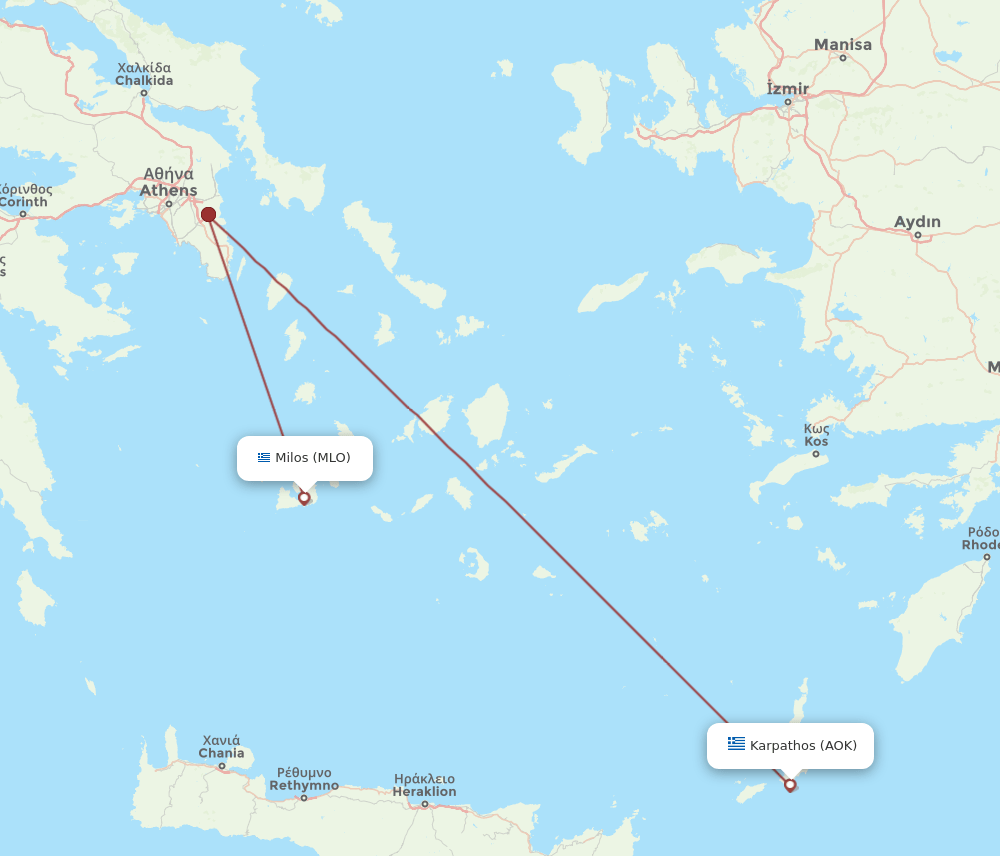 MLO-AOK flight routes
