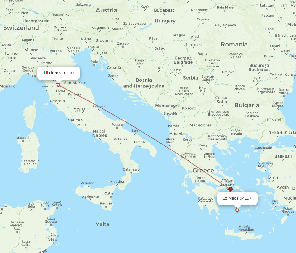 MLO-FLR flight routes