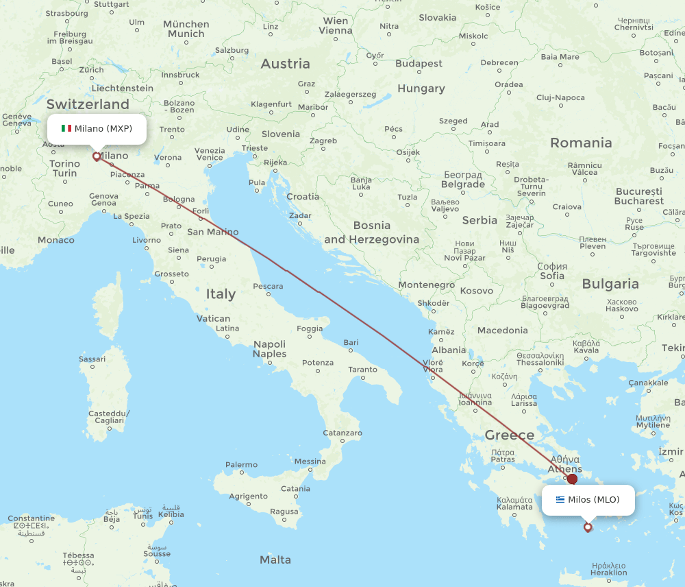 MLO-MXP flight routes