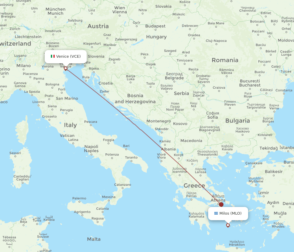 MLO-VCE flight routes