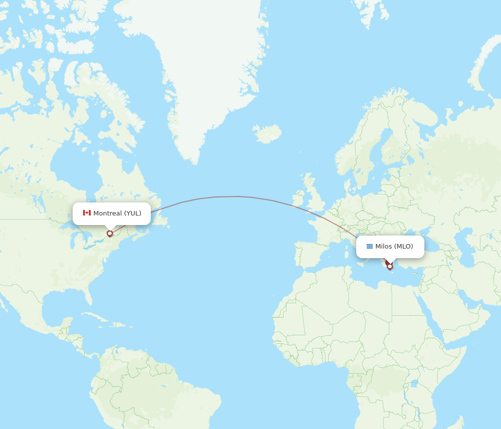 MLO-YUL flight routes