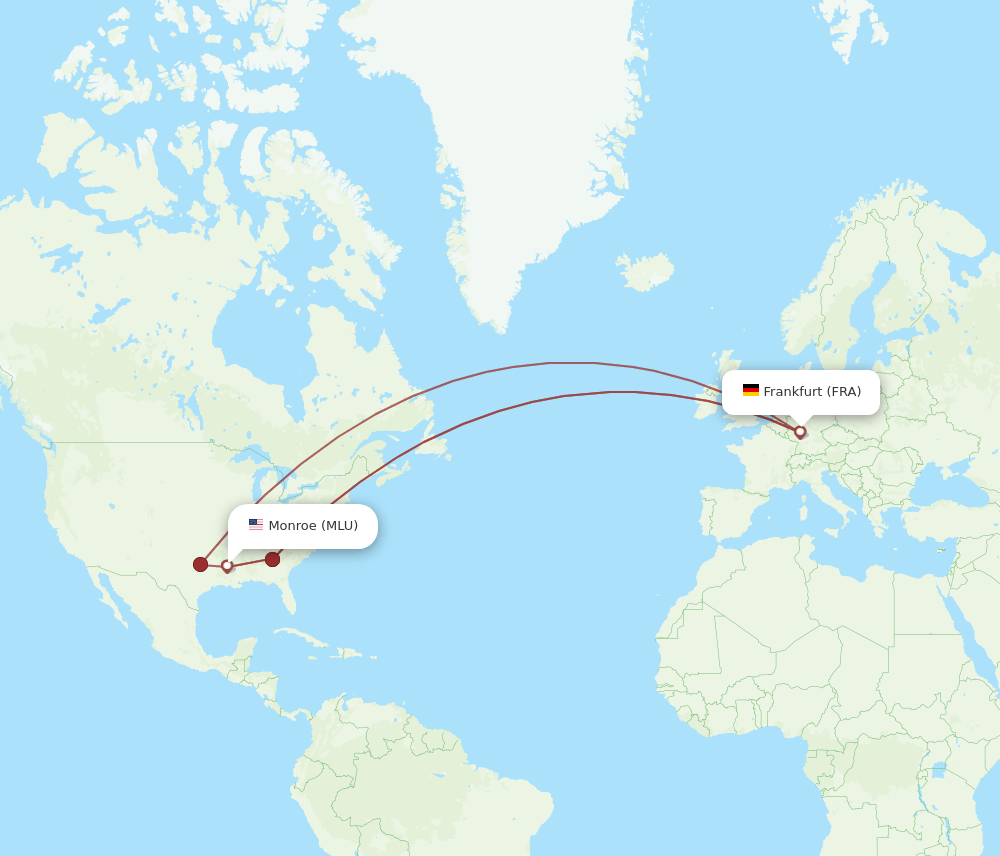 MLU-FRA flight routes