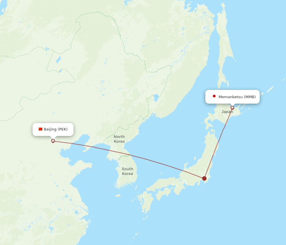 MMB-PEK flight routes