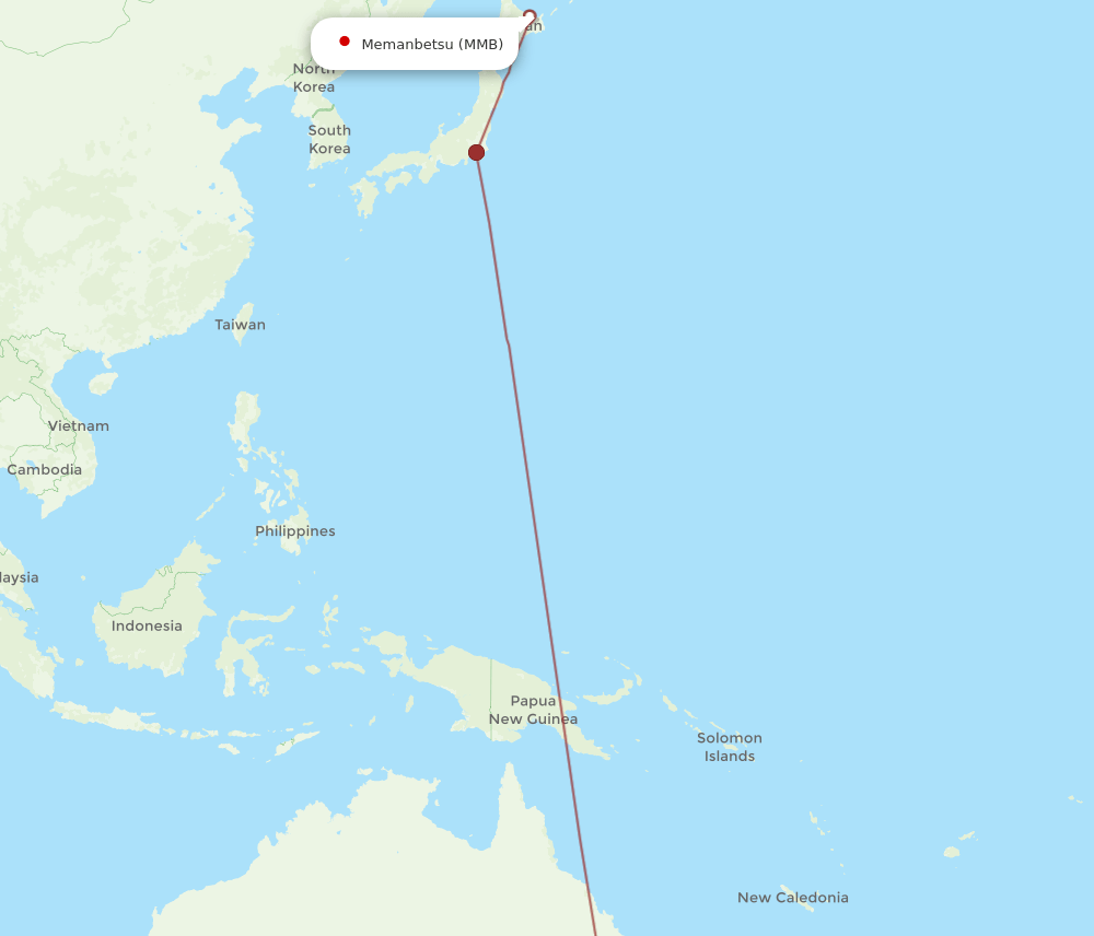 MMB-SYD flight routes