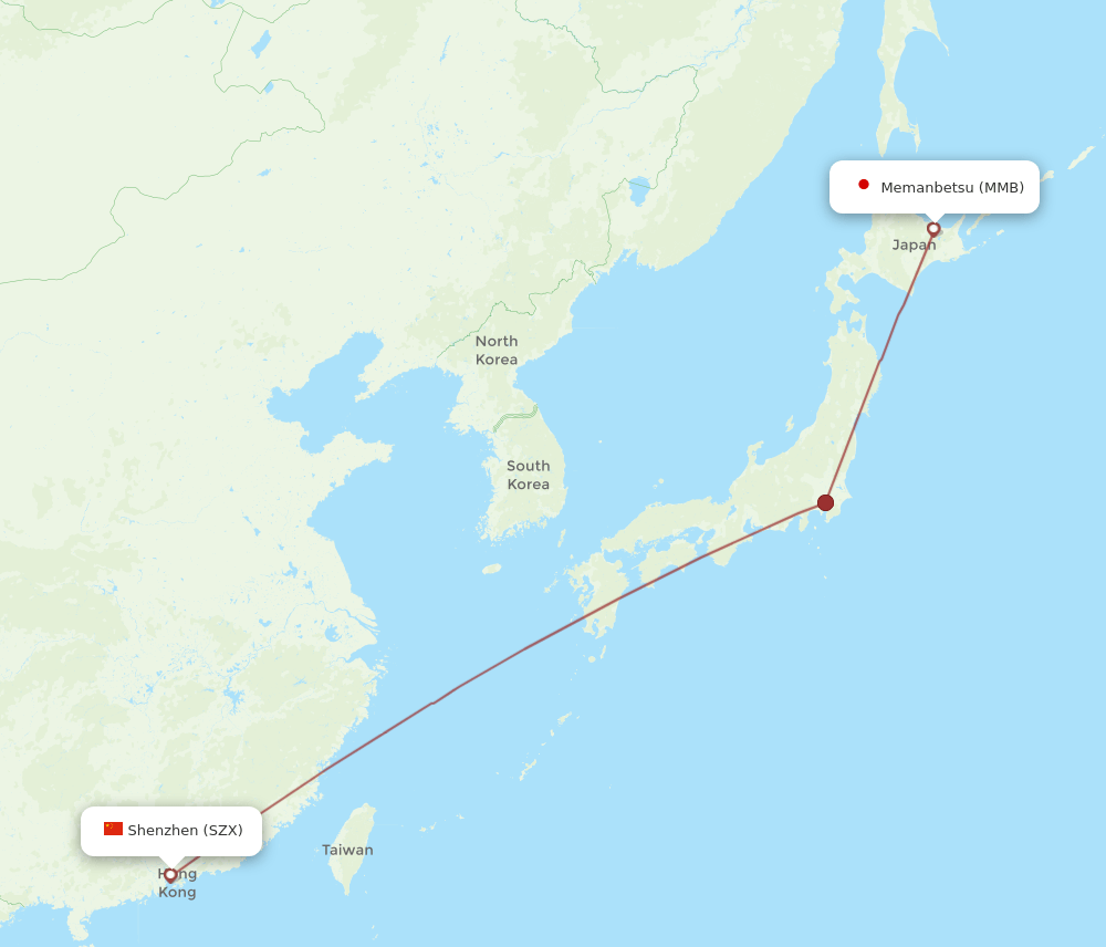 MMB-SZX flight routes