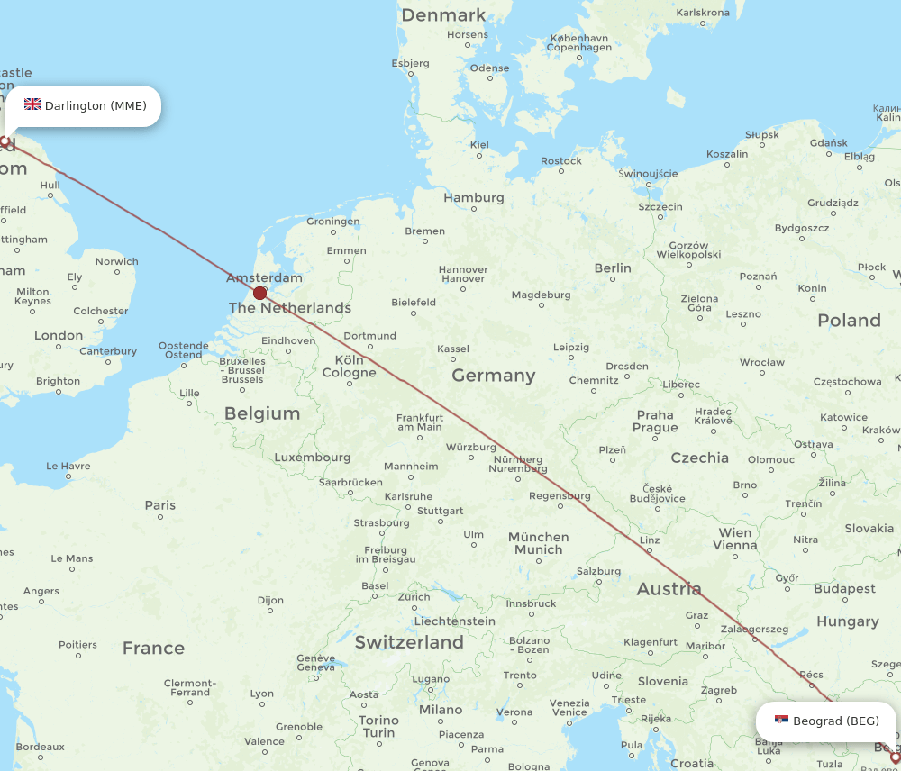 MME-BEG flight routes