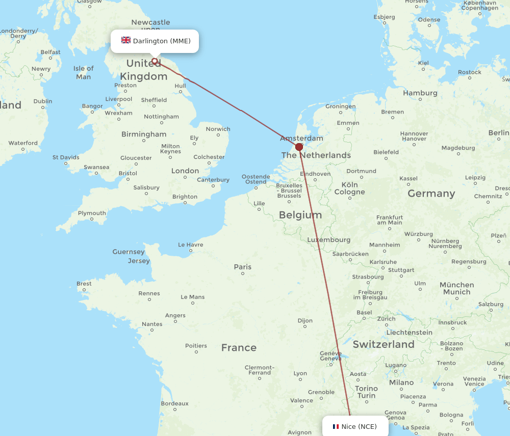 MME-NCE flight routes