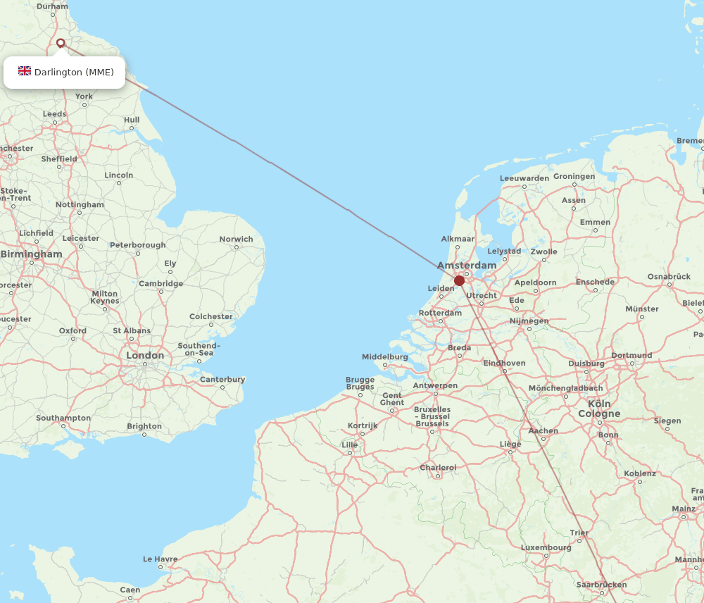 MME-SXB flight routes