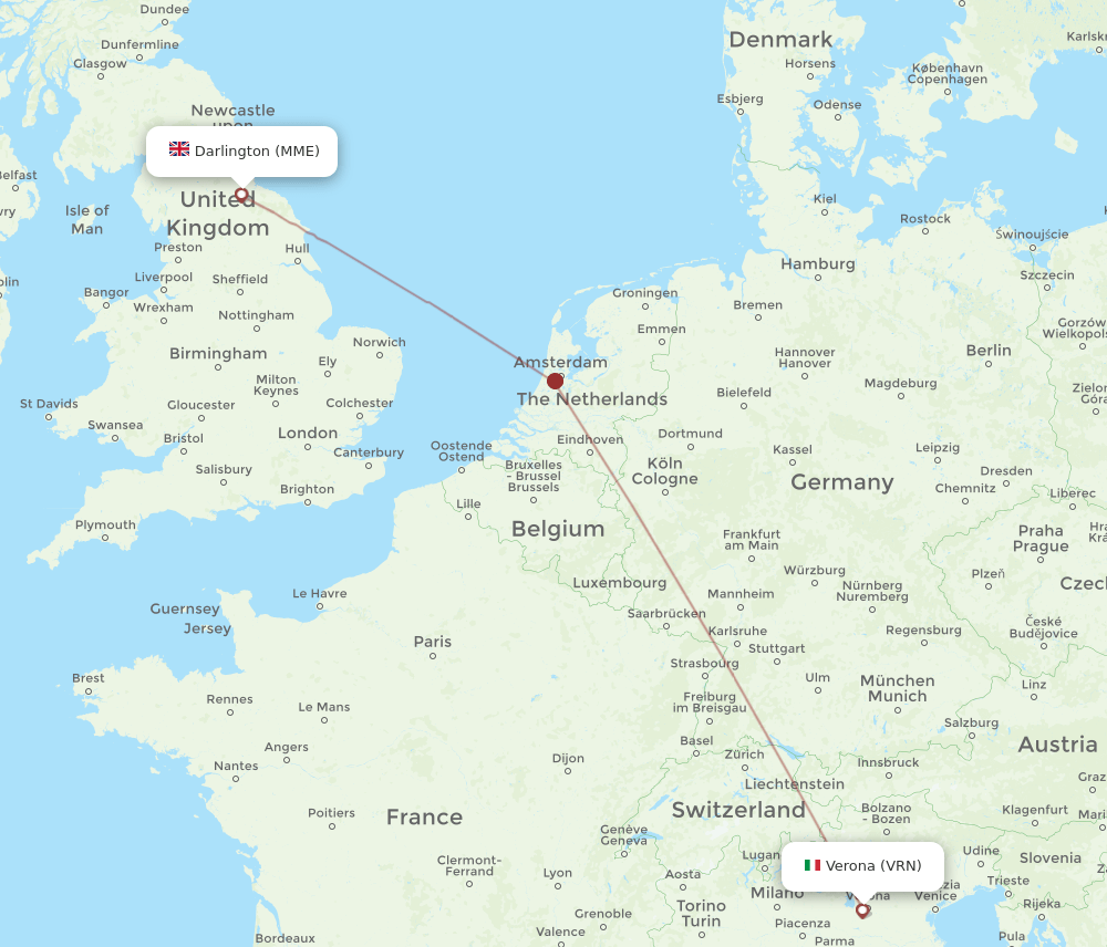 MME-VRN flight routes