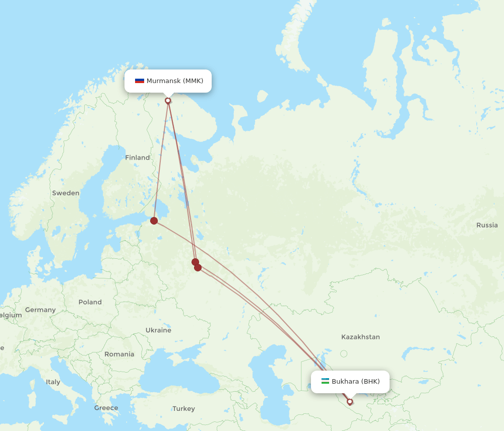 MMK to BHK flights and routes map
