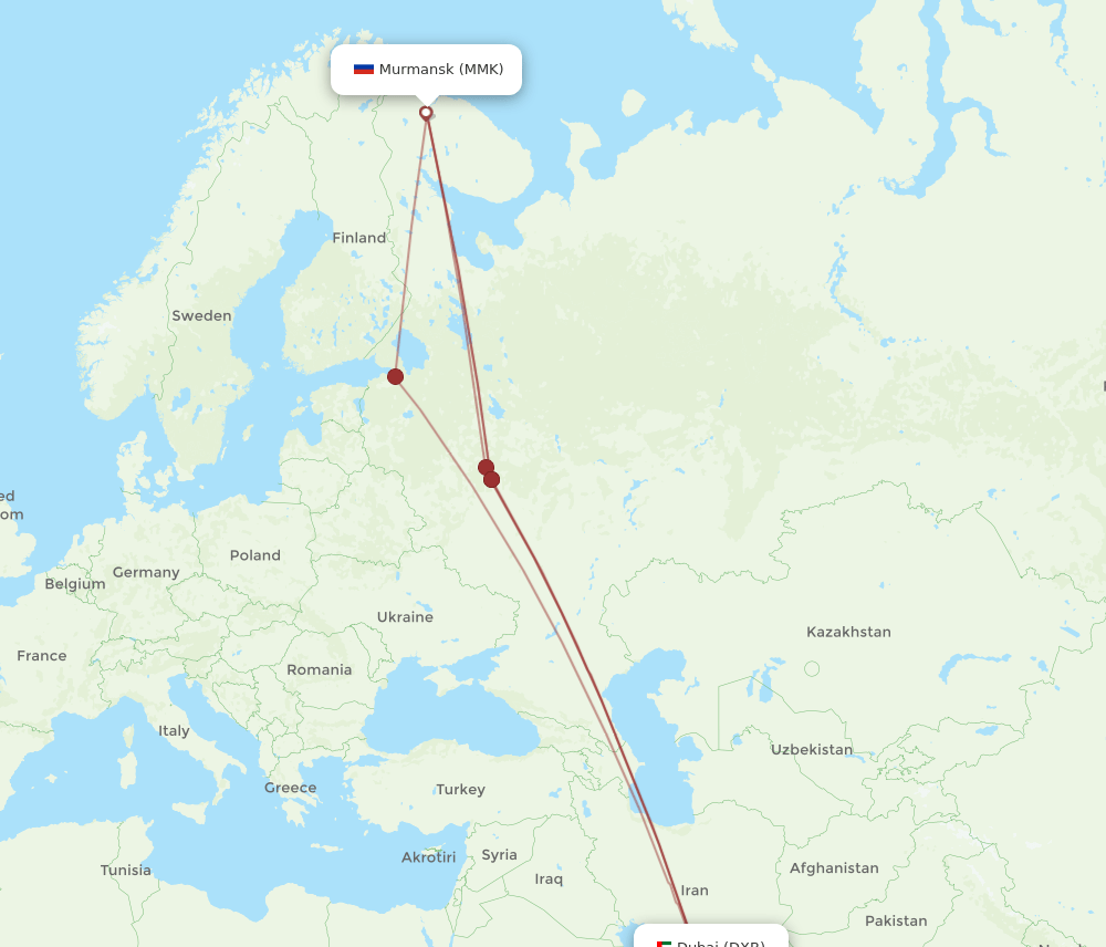MMK-DXB flight routes