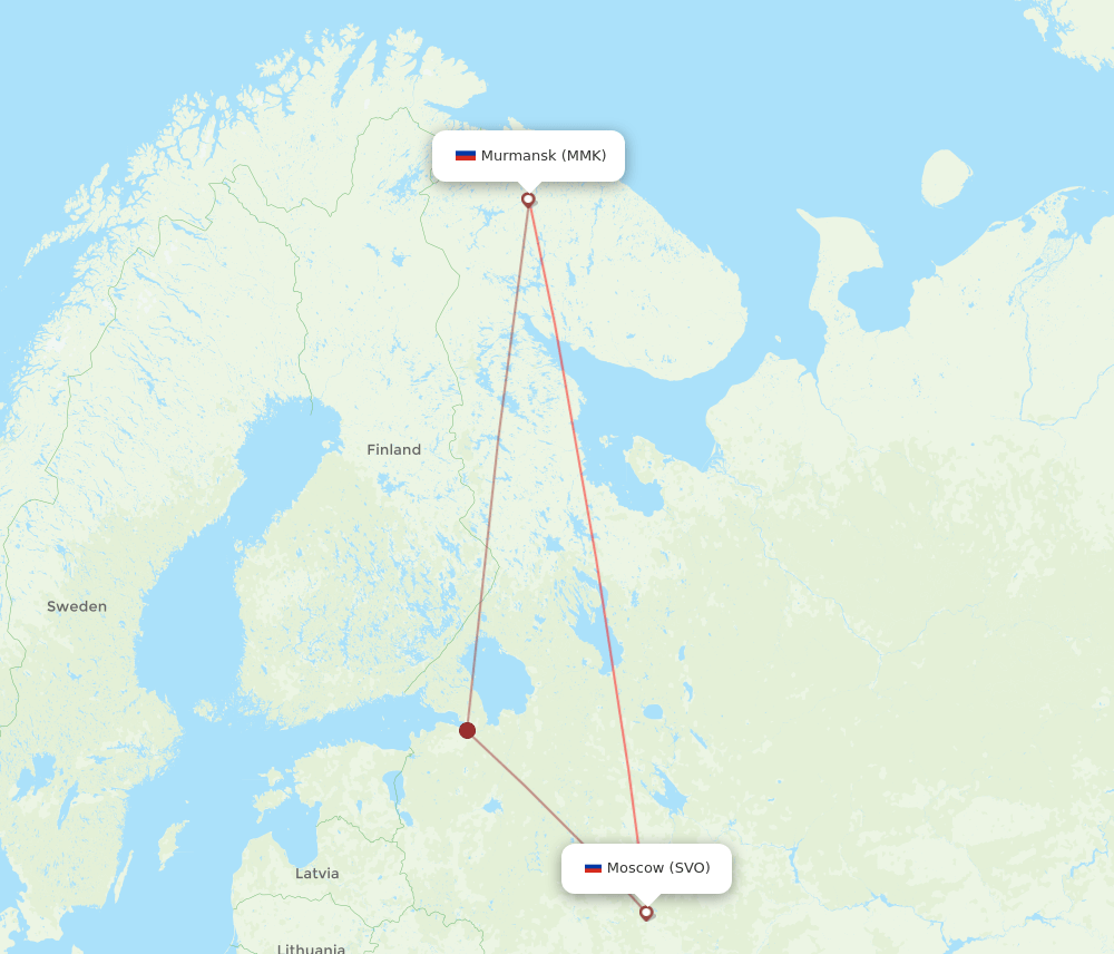 MMK-SVO flight routes