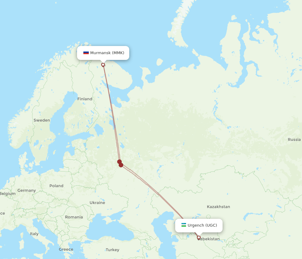 MMK-UGC flight routes