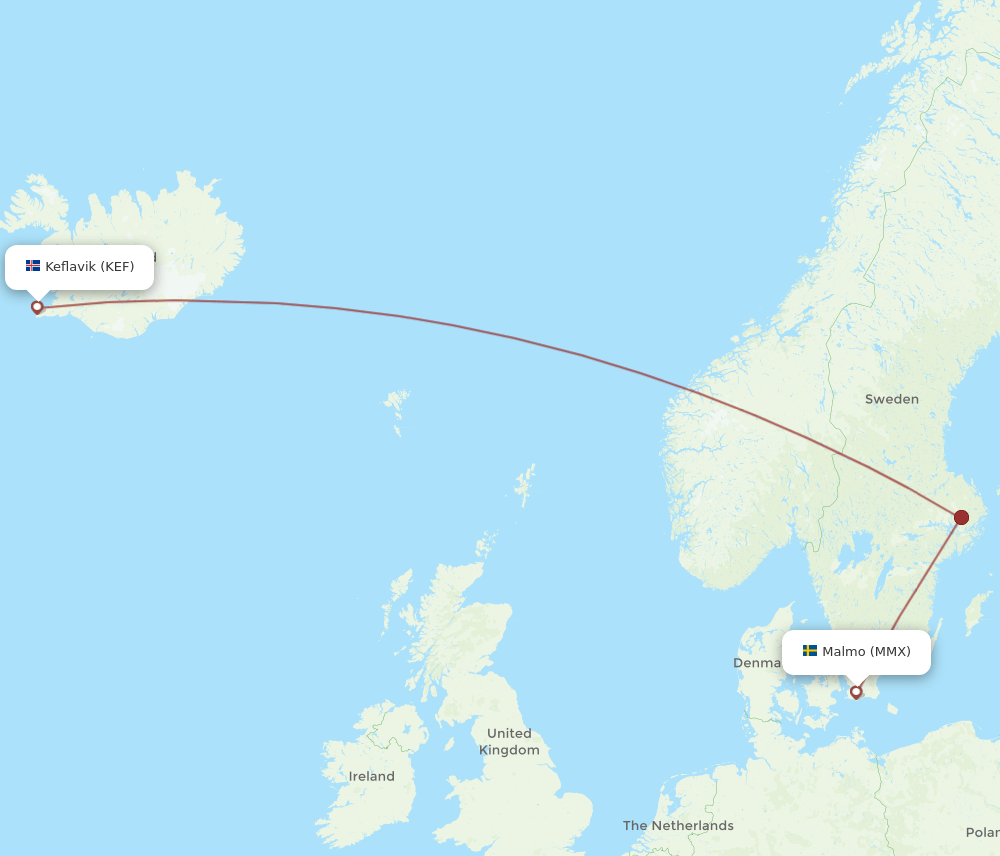 MMX-KEF flight routes