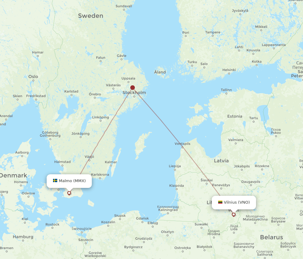 MMX-VNO flight routes