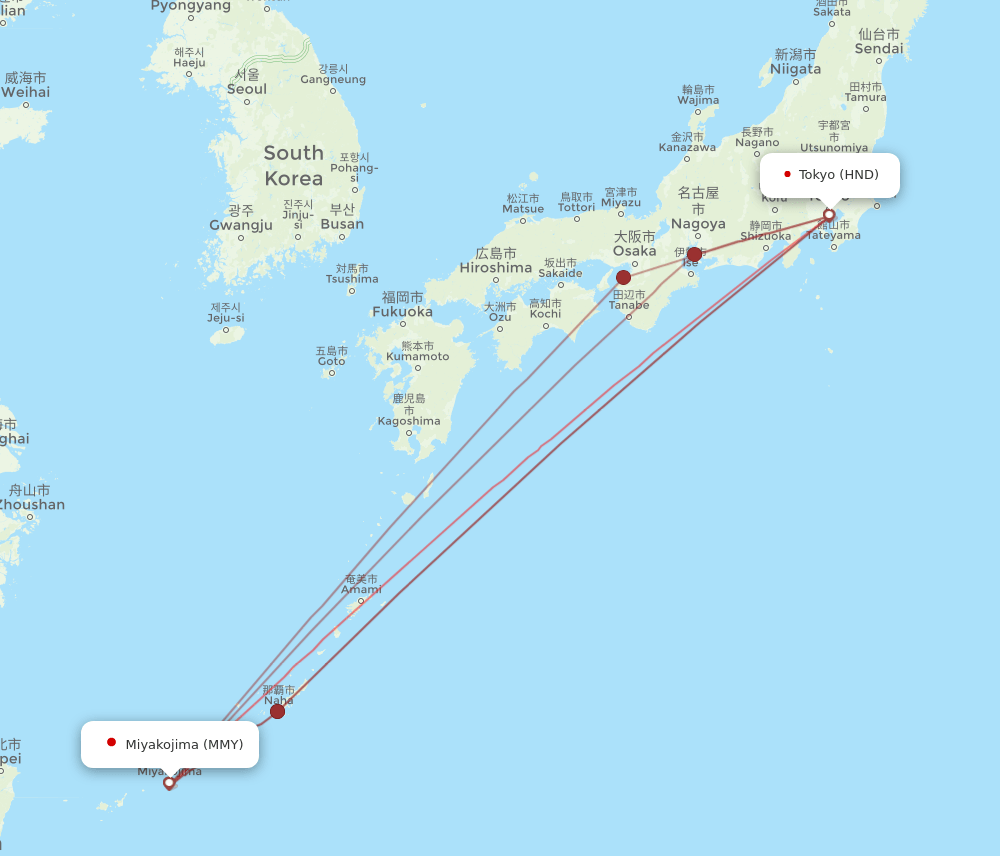 MMY-HND flight routes