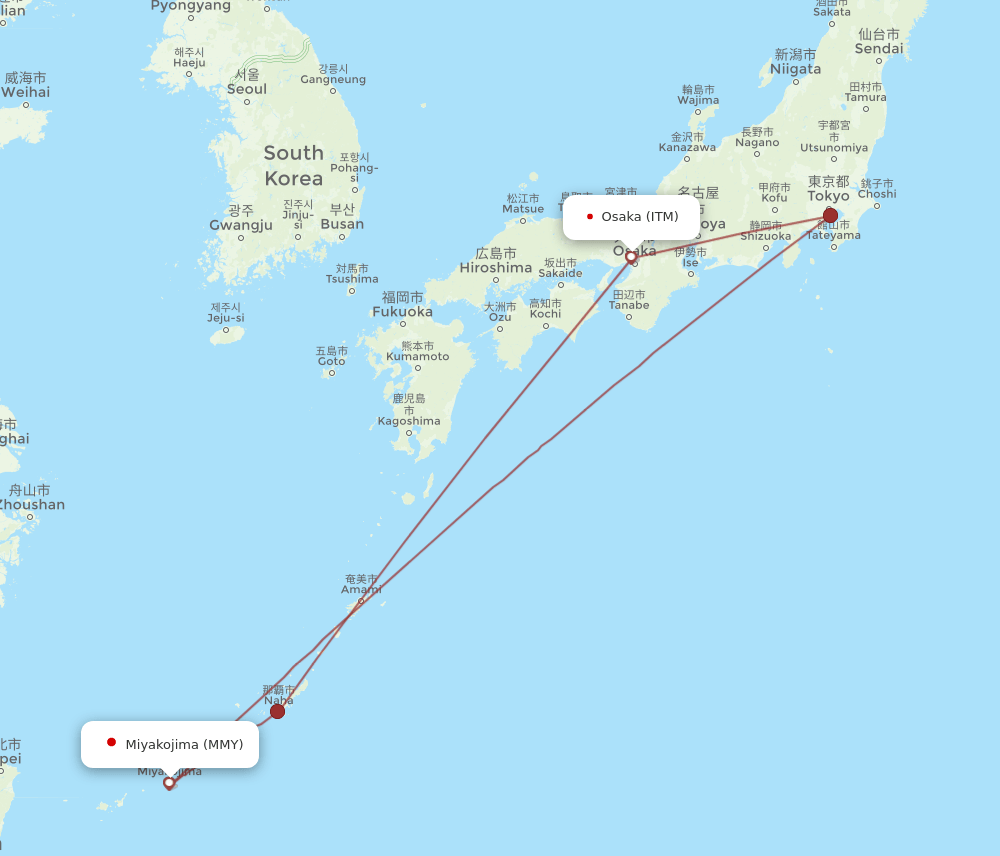 MMY-ITM flight routes