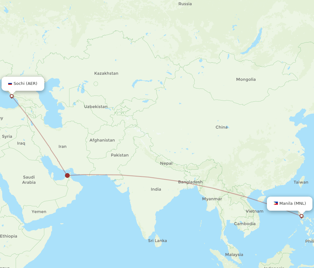 MNL-AER flight routes