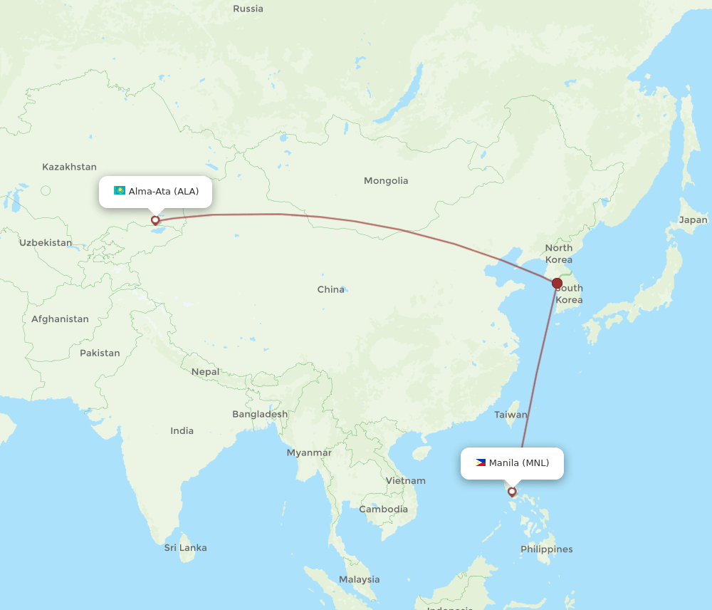 MNL-ALA flight routes