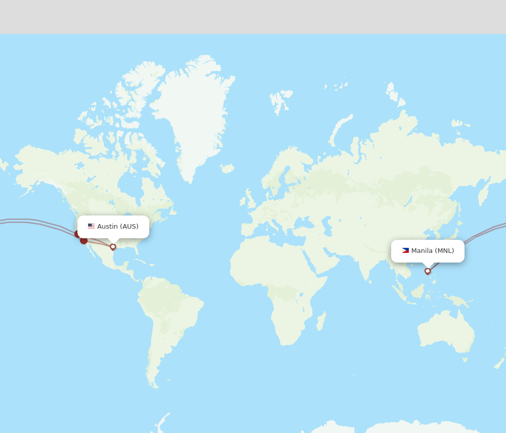 MNL-AUS flight routes