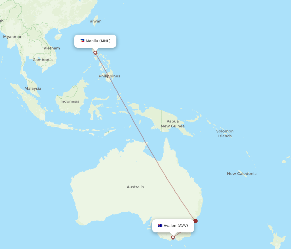 MNL-AVV flight routes