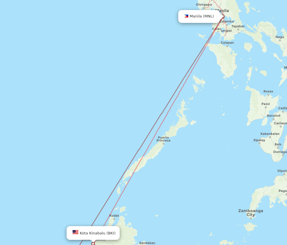 MNL-BKI flight routes