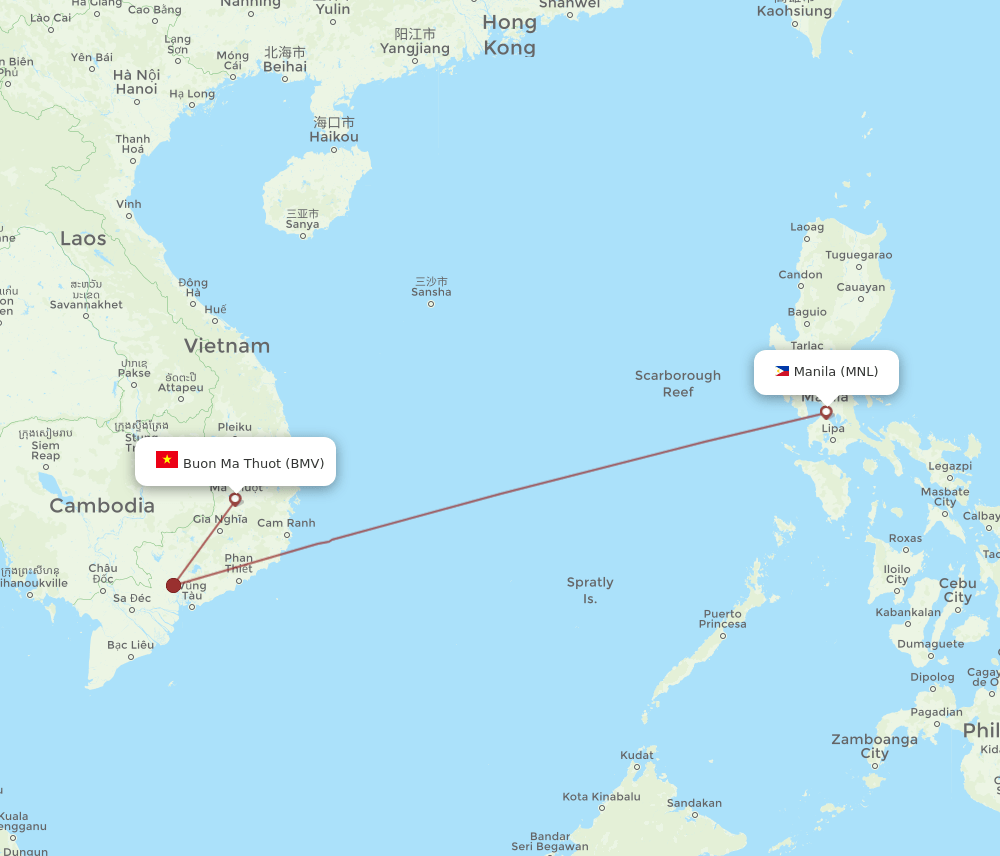MNL-BMV flight routes
