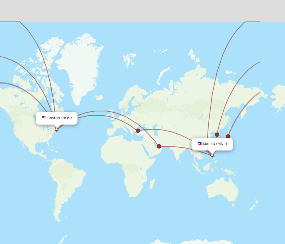MNL-BOS flight routes