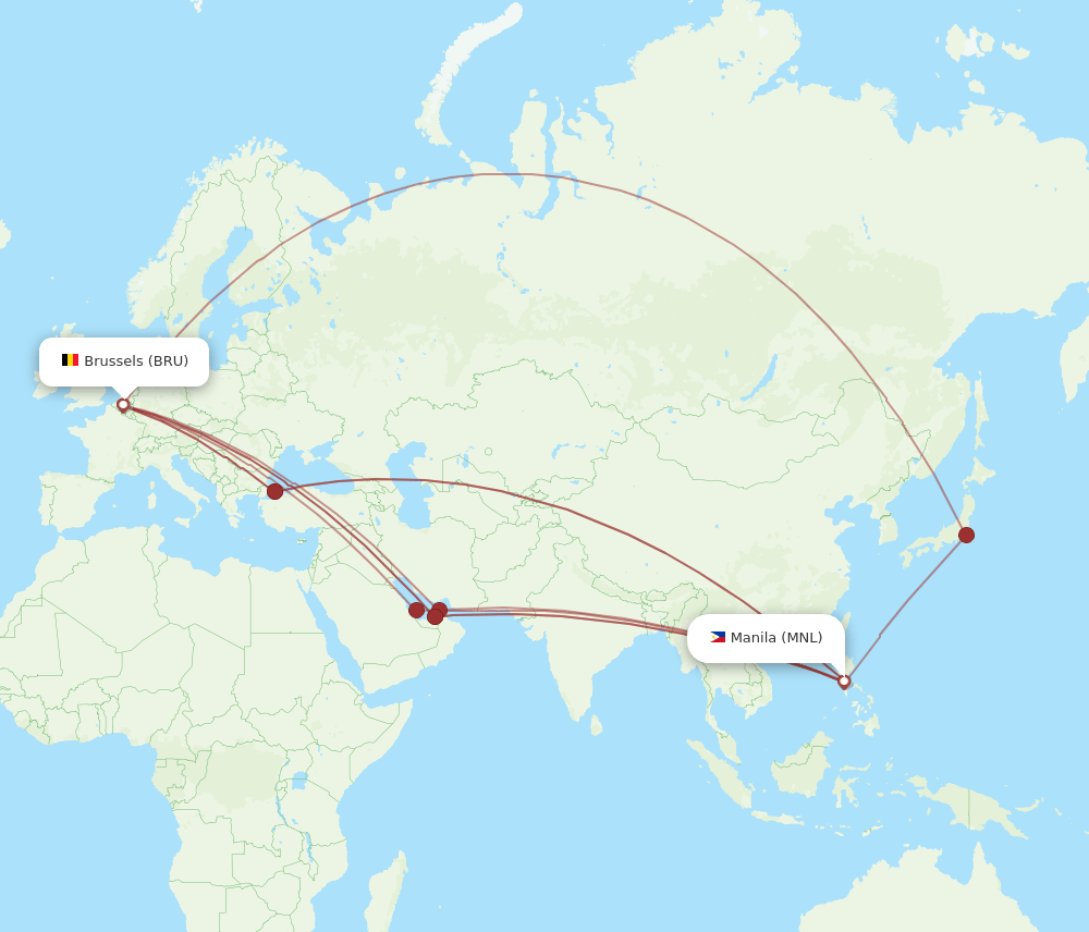 MNL-BRU flight routes