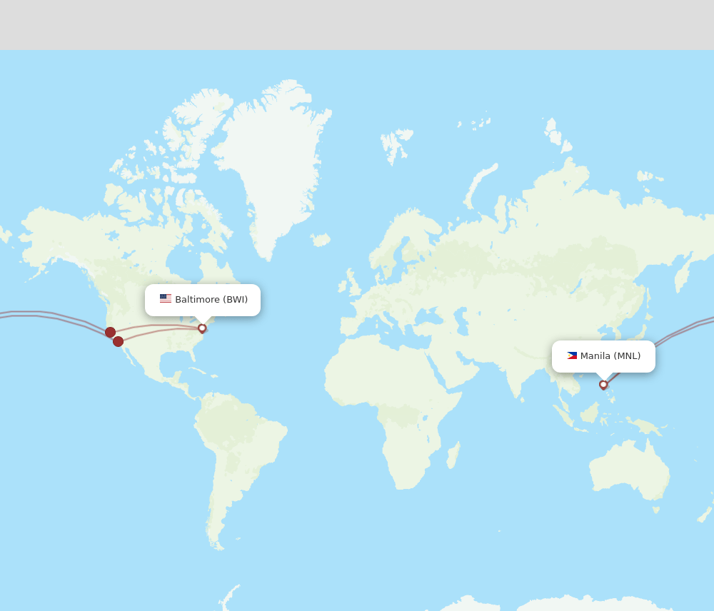MNL-BWI flight routes