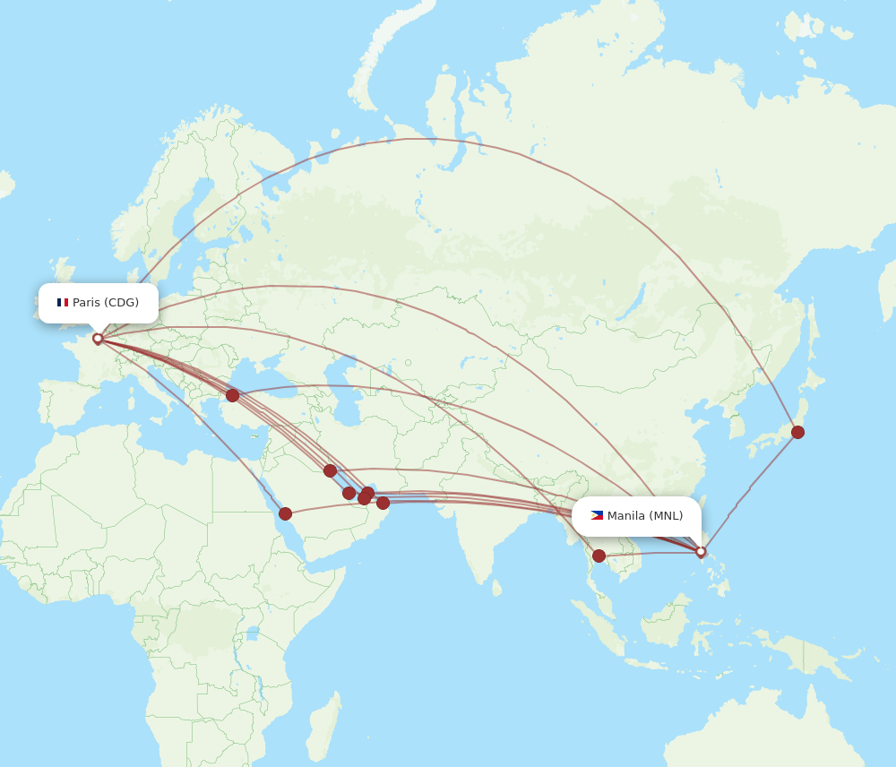MNL-CDG flight routes
