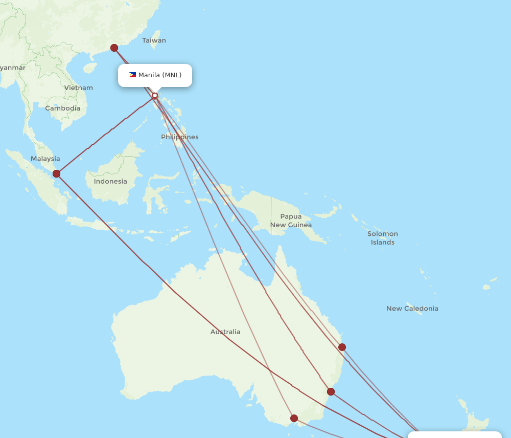 MNL-CHC flight routes