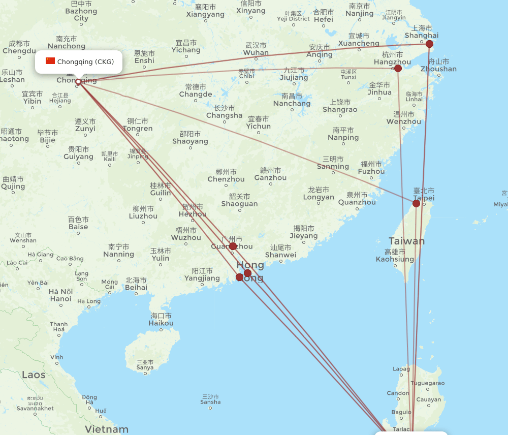 MNL-CKG flight routes