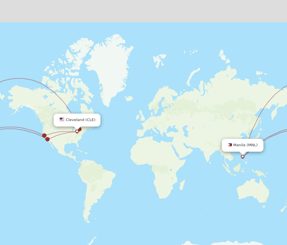 MNL-CLE flight routes