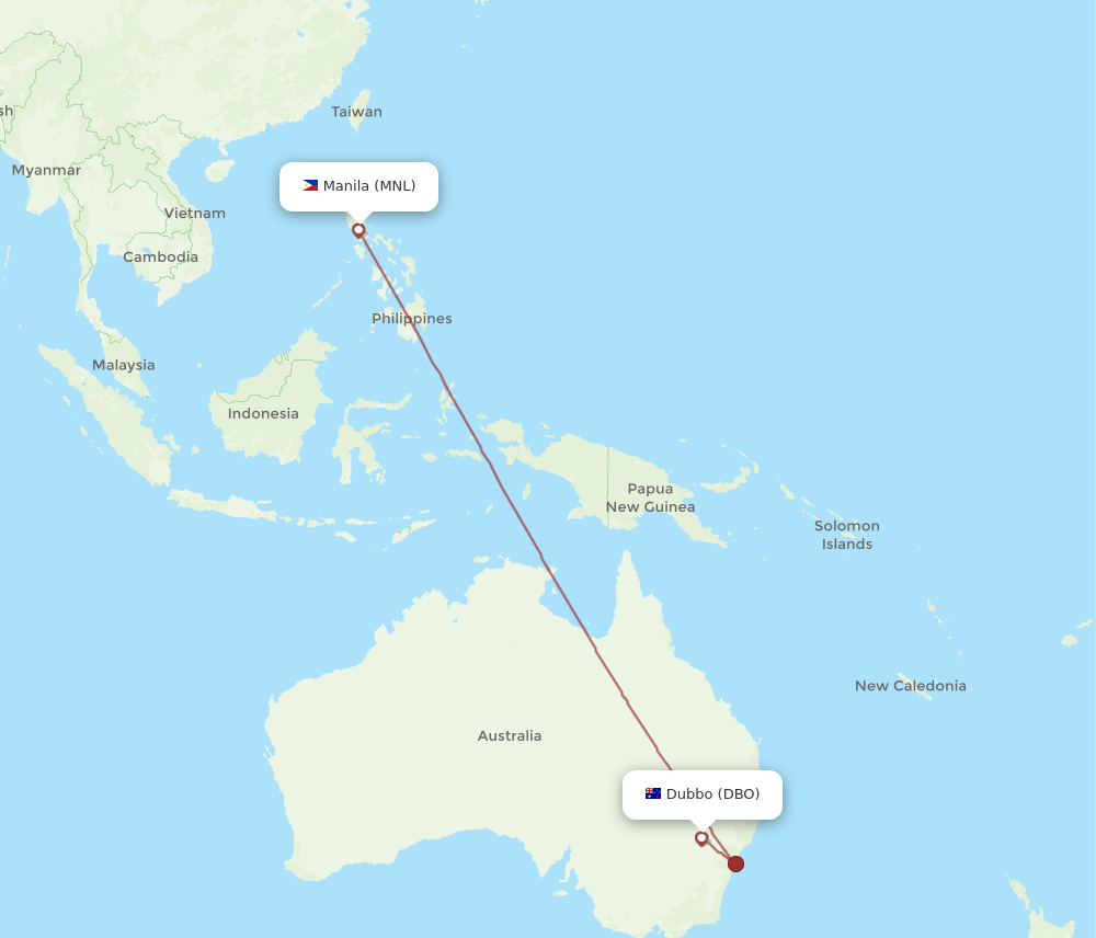 MNL-DBO flight routes