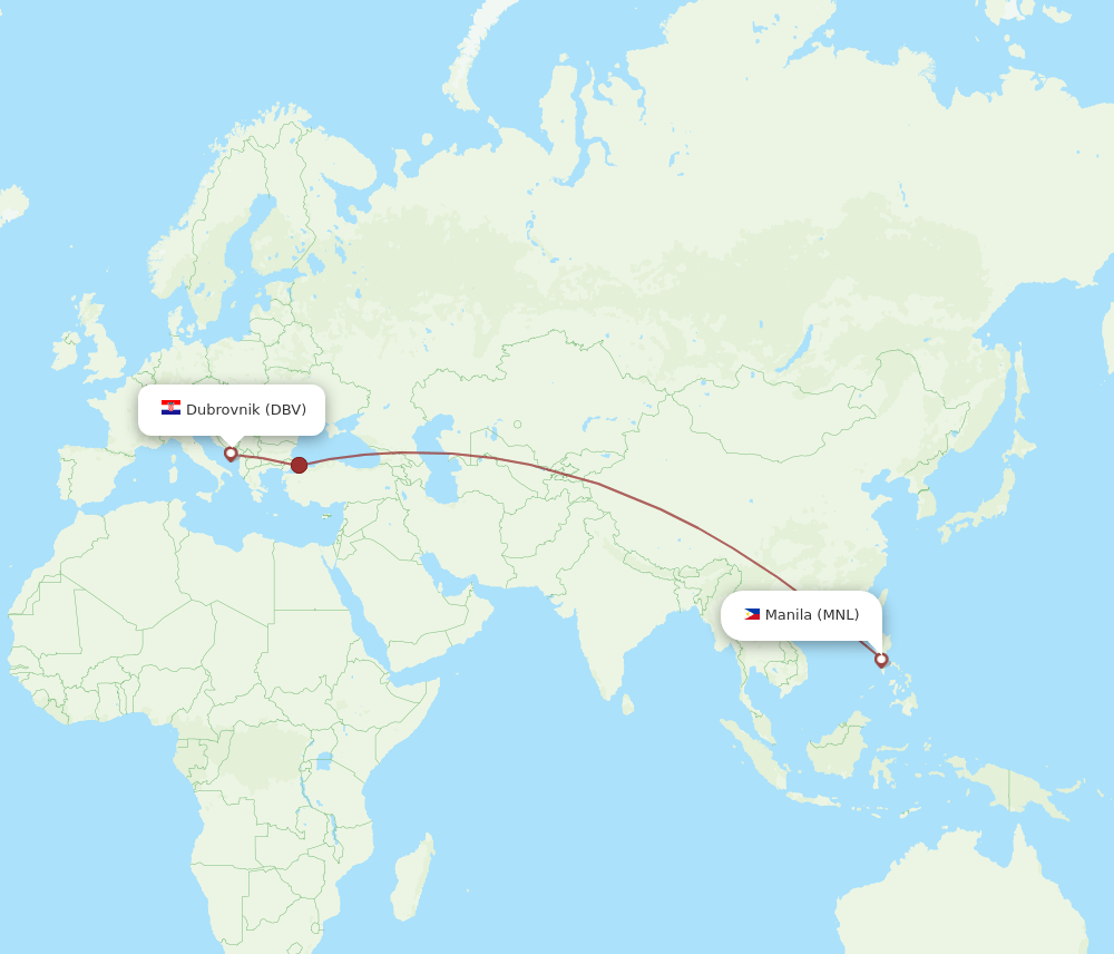 MNL-DBV flight routes