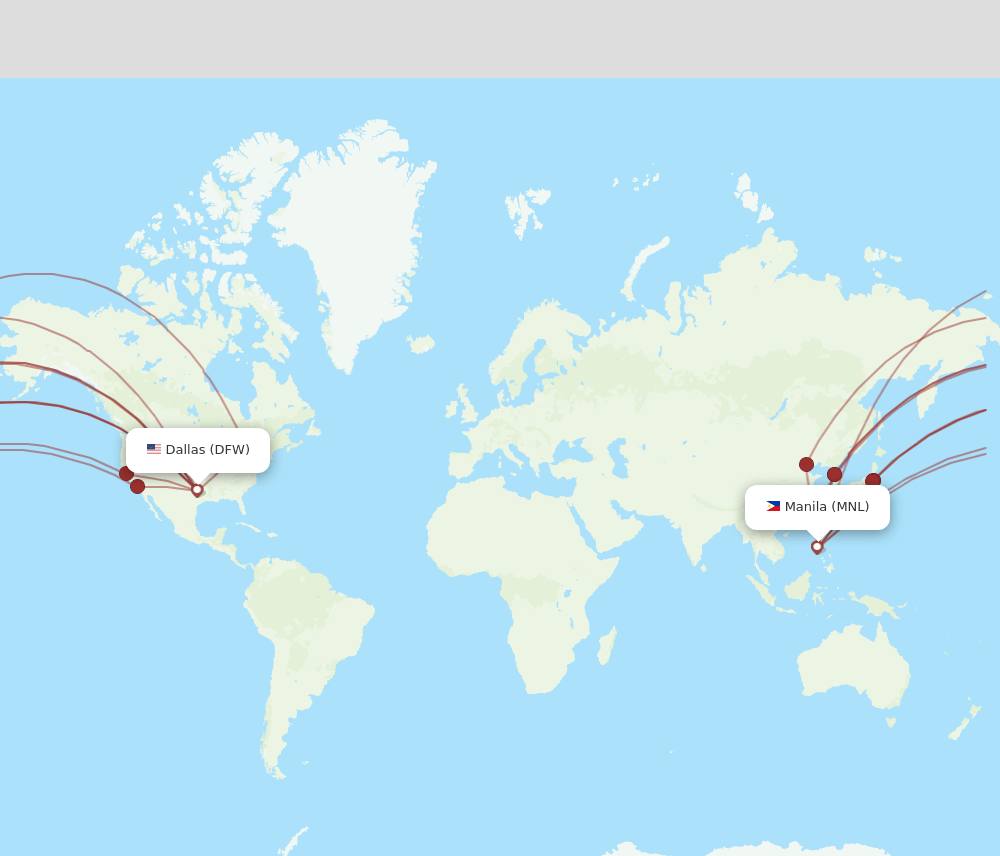 MNL-DFW flight routes