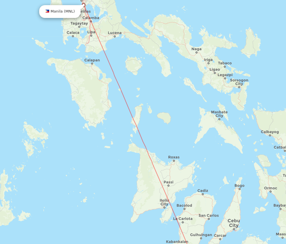 MNL to DGT flights and routes map