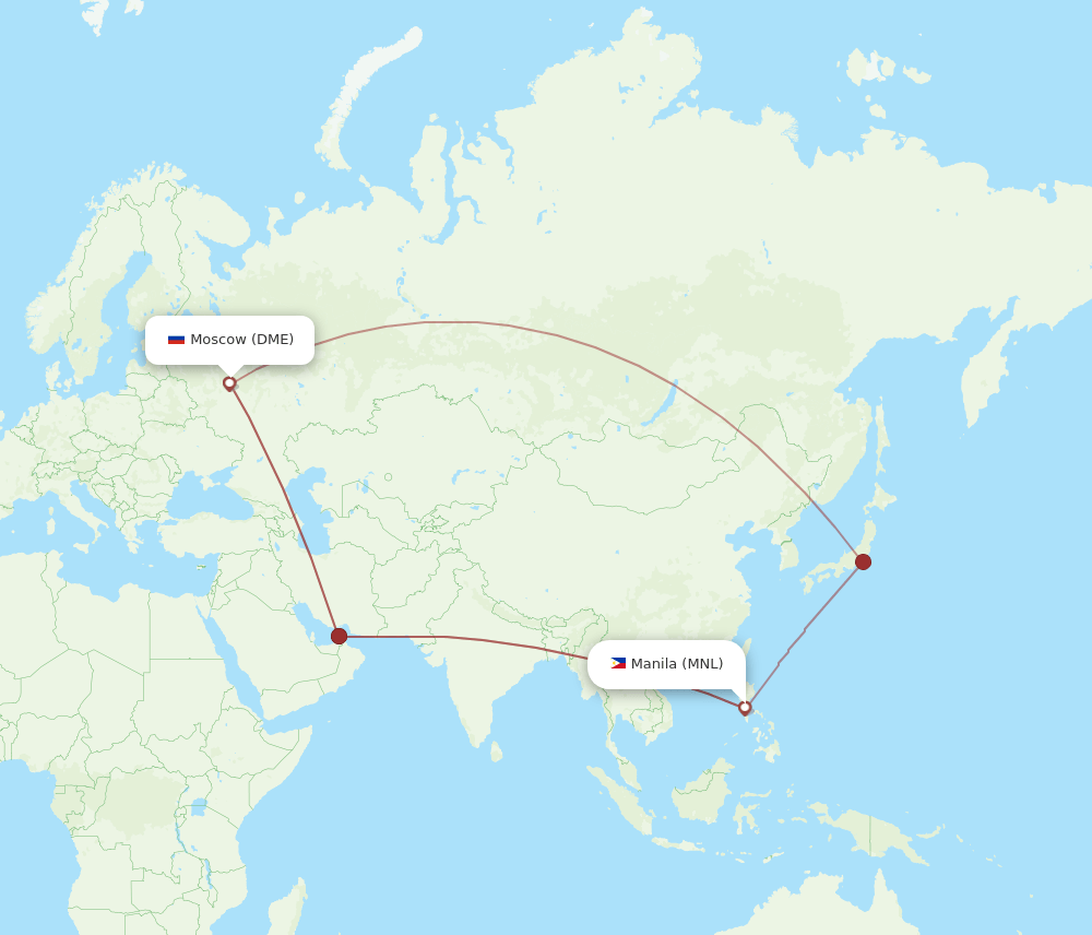 MNL-DME flight routes