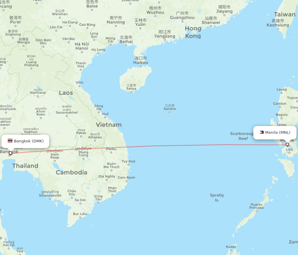 MNL-DMK flight routes