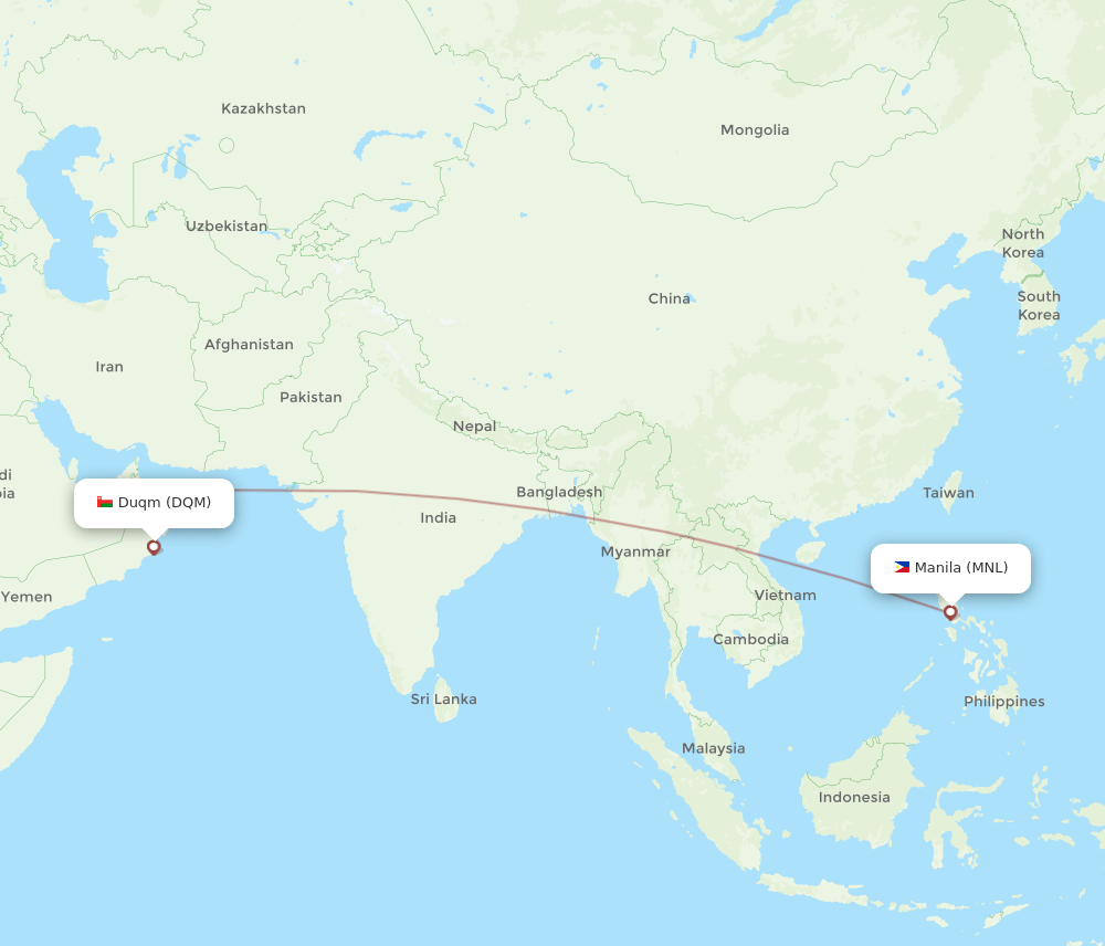MNL to DQM flights and routes map
