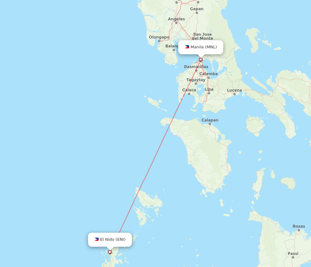 MNL to ENI flights and routes map